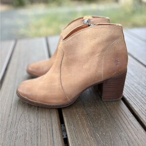 Frye Tan Heeled Boots
